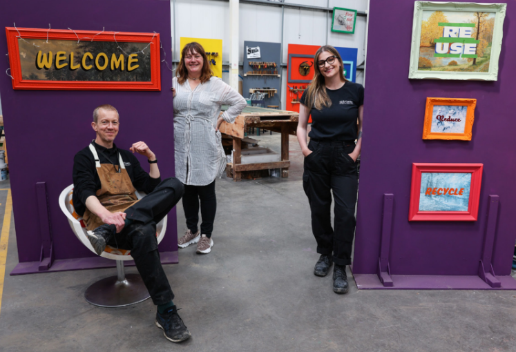 Rhys Baker, Helen Beaman (centre manager) and Katie Forde